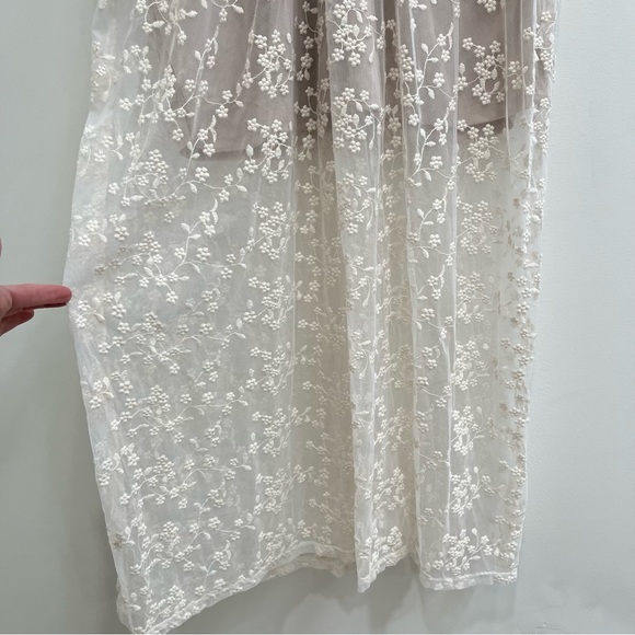 Arula cream floral lace nude underlay maxi dress wedding formal shower NEW - Picture 7 of 12